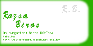 rozsa biros business card